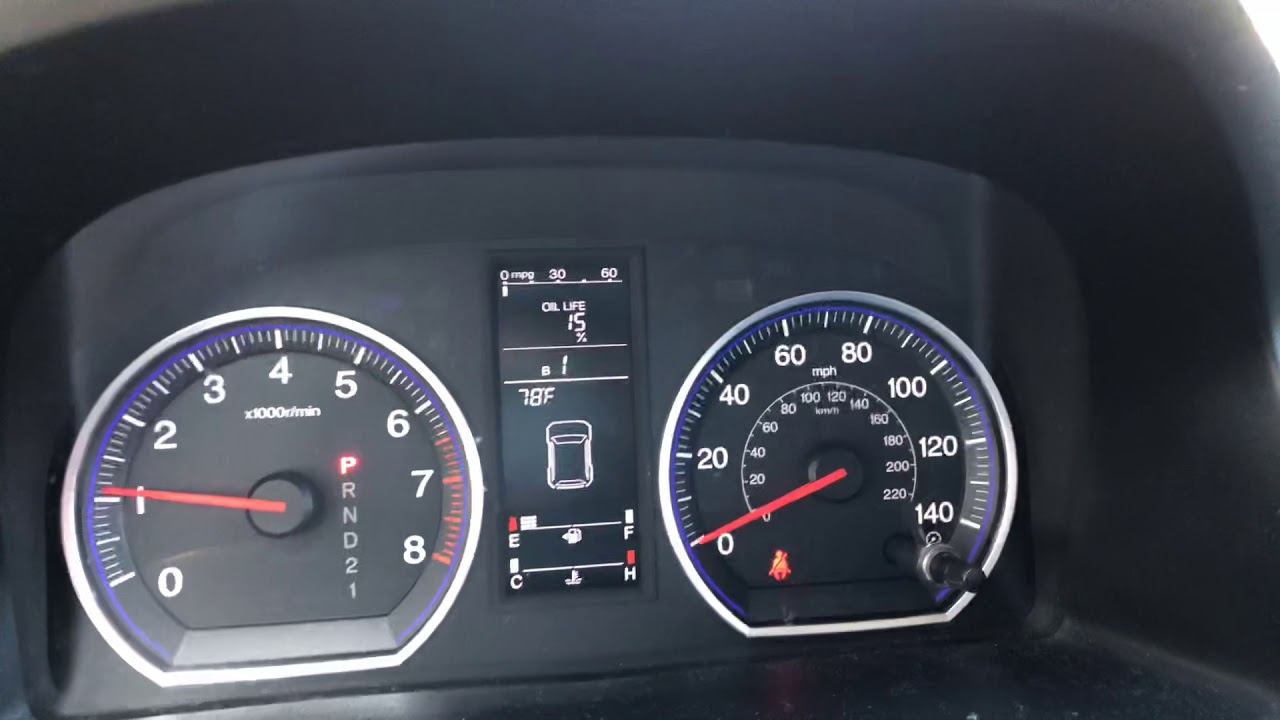 Сброс уровня масла Honda CRV 2010 года