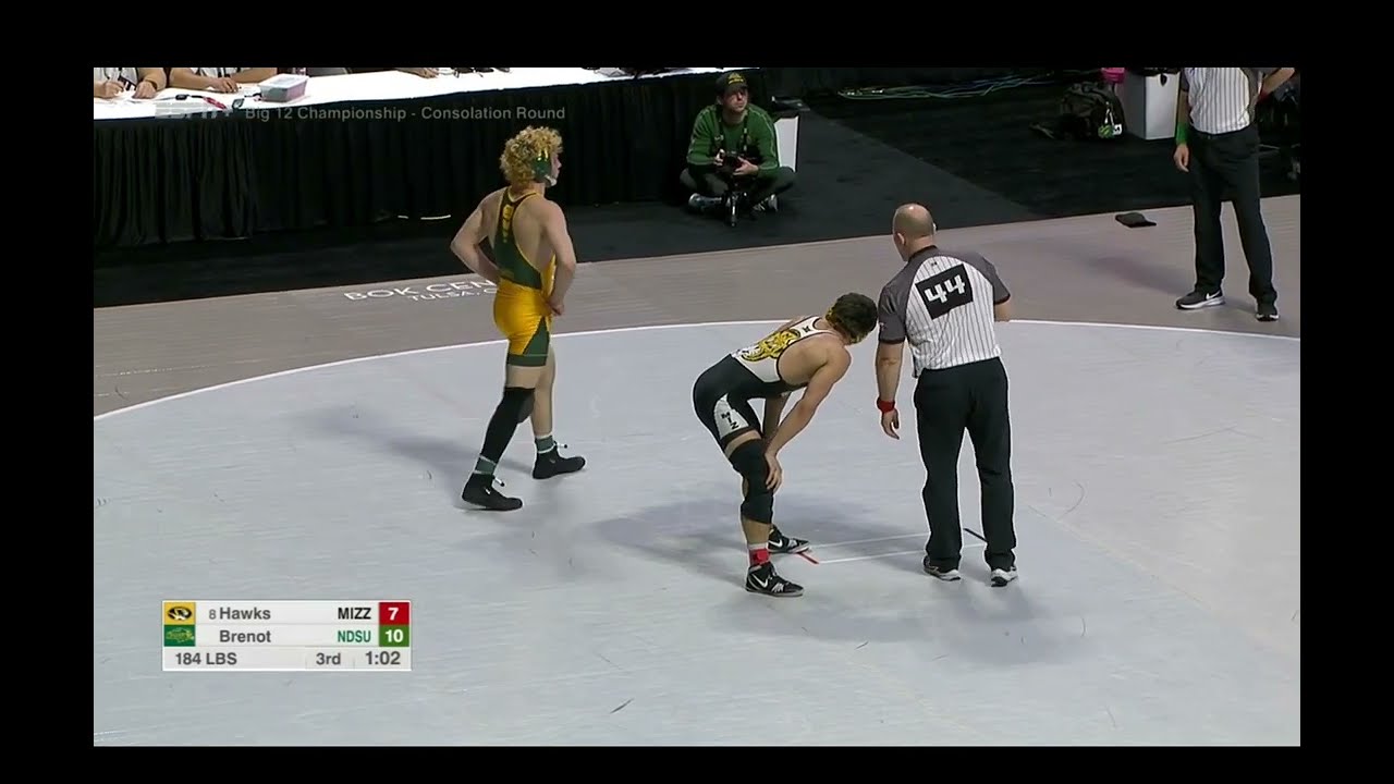 184lbs Aidan Brenot (North Dakota State) vs Colton Hawks (Missouri)