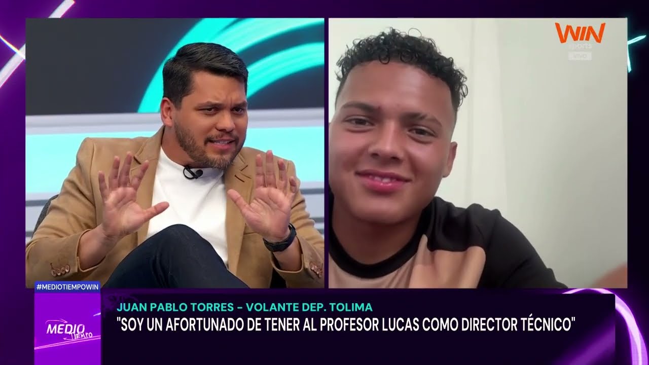 ¡En #MedioTiempoWIN hablamos con Juan Pablo 'Tatay' Torres, jugador de Deportes Tolima! 🟤🟡⚽🔥