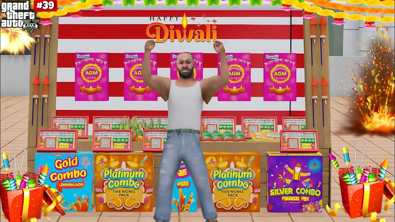 Franklin Celebrate Diwali 🎇 in Indian bikes driving 3D. #39 || Funntyaa 