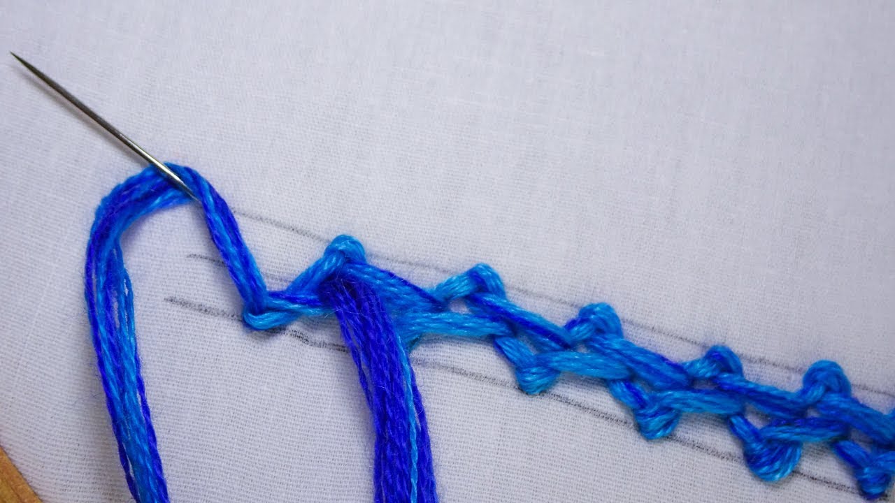 basic hand embroidery tutorial: Spanish Knotted Feather Stitch