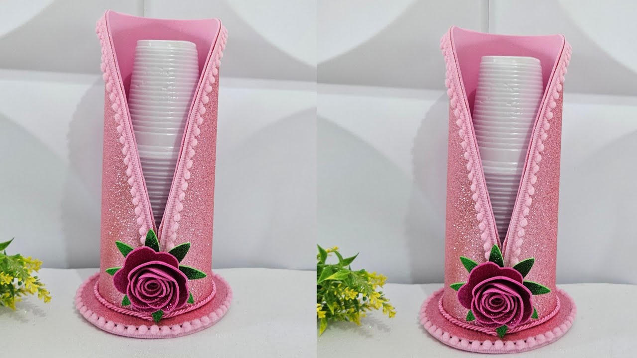 Porta Copos Descart&aacute;veis | Fa&ccedil;a voc&ecirc; mesmo 🩷