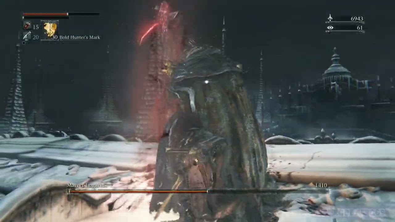 ElderGodAergos plays: Bloodborne! Martyr Logarius, first try boiii! Very close fight!
