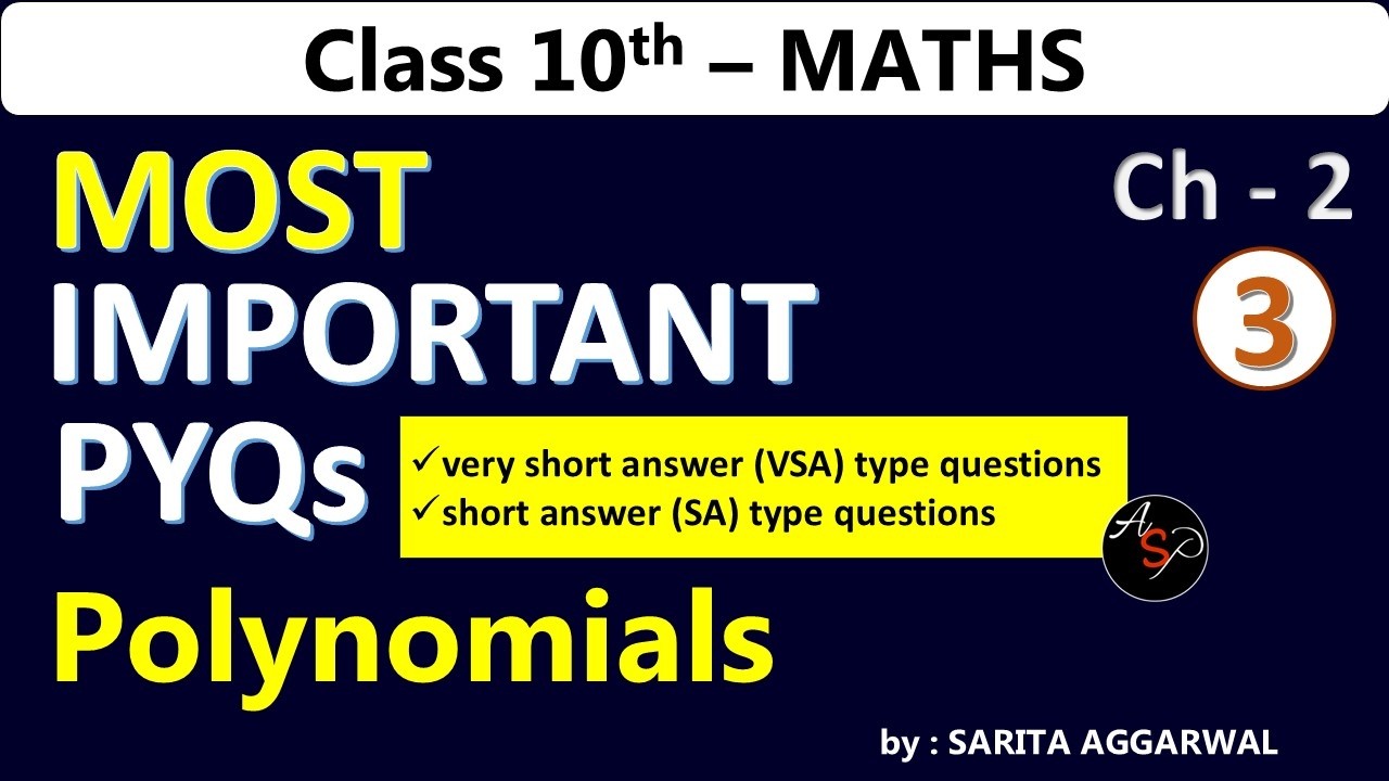 Class 10 Polynomials Previous Year Questions | Maths Chapter 2 Polynomials | CBSE PYQs
