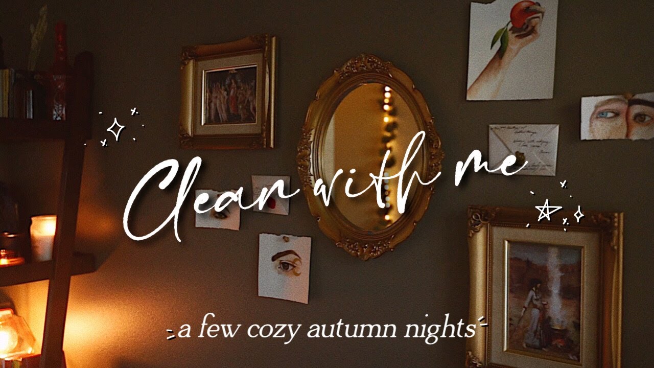 cleaning my room on some cold autumn nights // dark academia bedroom