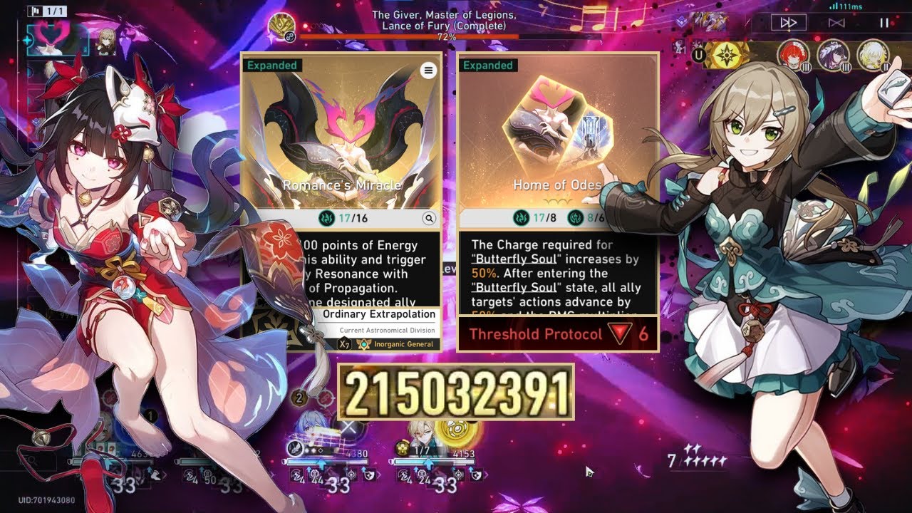 Qingque & Sparkle 200 Million Damage with Propagation Boundary Full Run - Ordinary X7 | Divergent