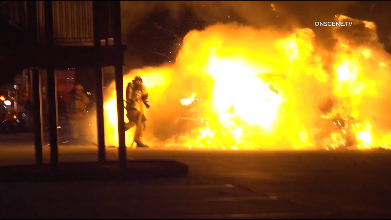 Truck Explodes on Firefighters *CAUGHT ON CAMERA* | Houston