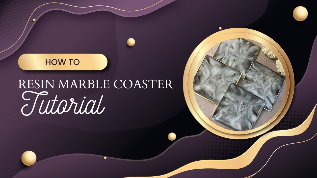 Resin Coasters: How to make black and white marble coasters, using square silicone molds.
