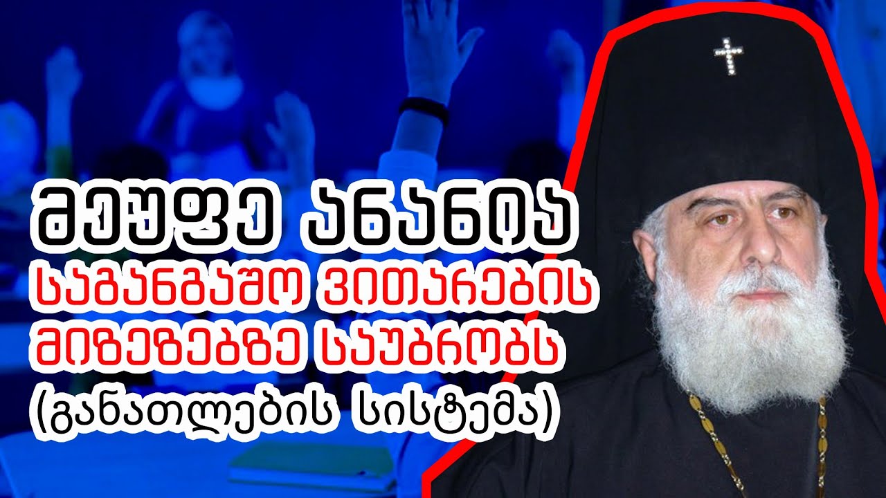 მეუფე ანანია საგანგაშო ვითარების მიზეზებზე საუბრობს (განათლების  სისტემა)