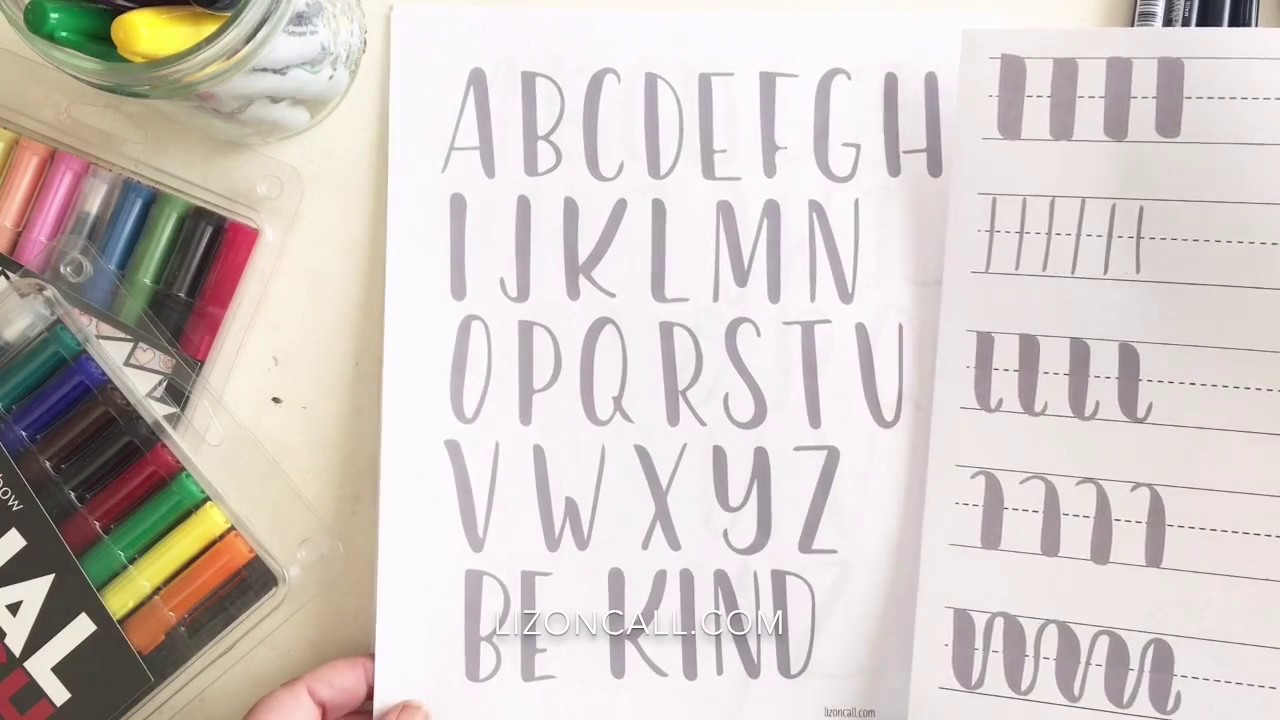 Brush Lettering Practice Sheets