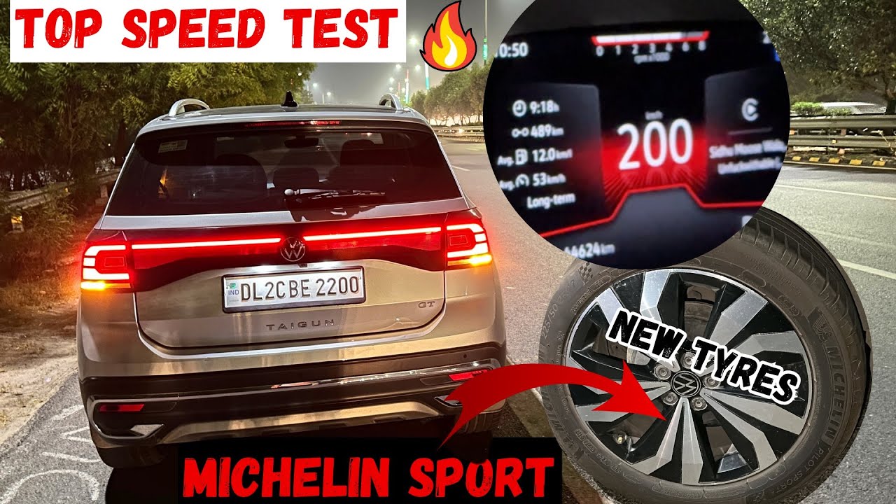 Volkswagen Taigun GT TOP SPEED TEST After Tyres Upgrade | MICHELIN PILOT SPORT…