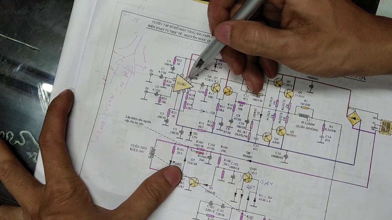 Ph&acirc;n t&iacute;ch sơ đồ mạch c&ocirc;ng suất amply d&ugrave;ng ic tl082