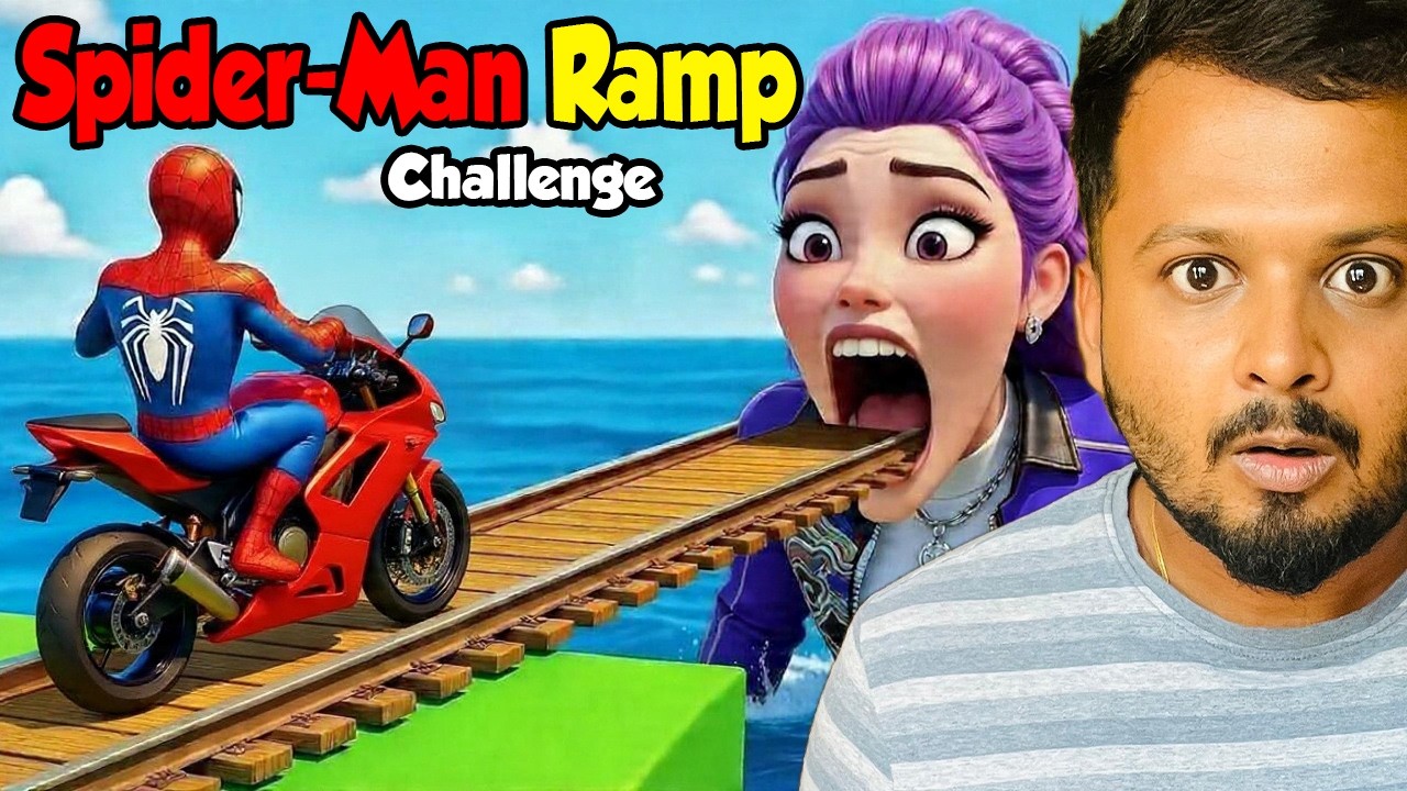 Spider-Man Attempts IMPOSSIBLE Bike Ramp Challenge in GTA 5! 😱