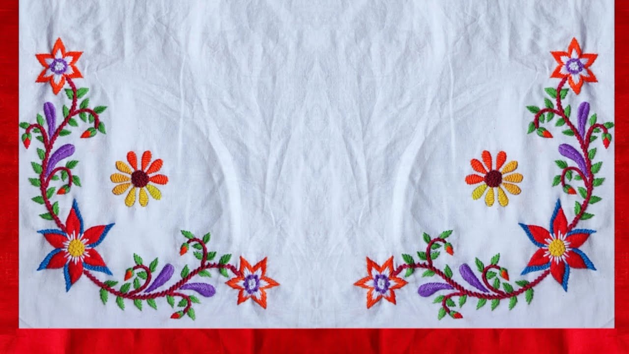 Hand embroidery table cover, pillow cover, cushion cover corner design || table cloth design