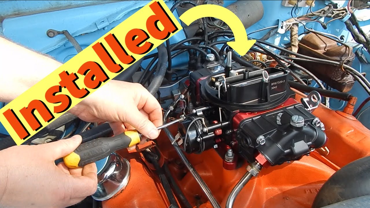 Installing Brawler 750 Double Pumper Carb * Plymouth Duster 360