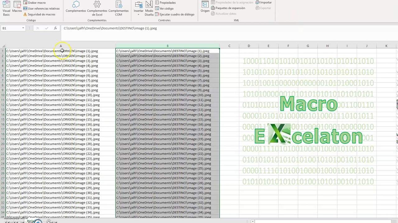 MACRO EXCEL PARA MOVER ARCHIVOS DE FORMA AUTOMATICA