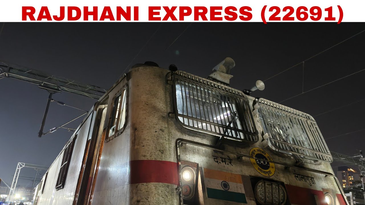 Train no (22691) Rajdhani express  is departing from KSR Bangalore railway station platform no 8 