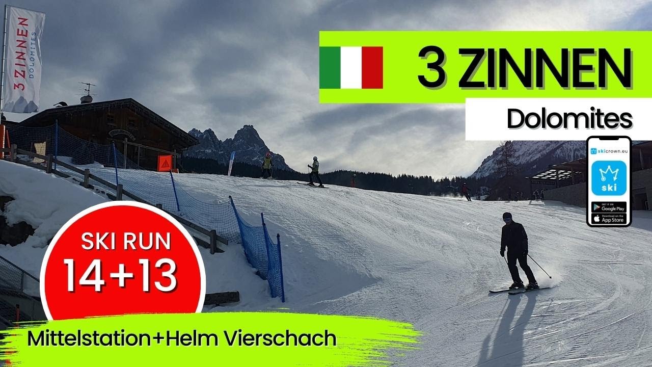 3 Zinnen Dolomites South Tyrol Italy / ski run 14+13, short video 55