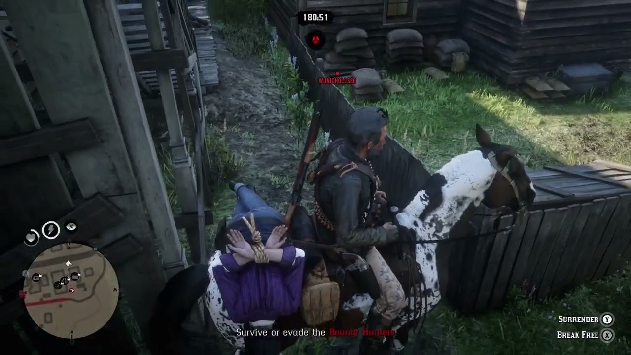 Red Dead Online - Hogtied and Arrested by bounty hunters