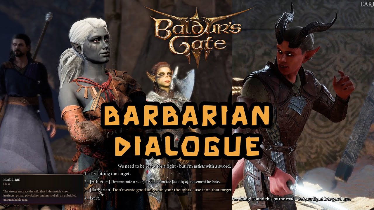 Baldur's Gate 3: Patch 7 - Barbarian Dialogue to help train Guex