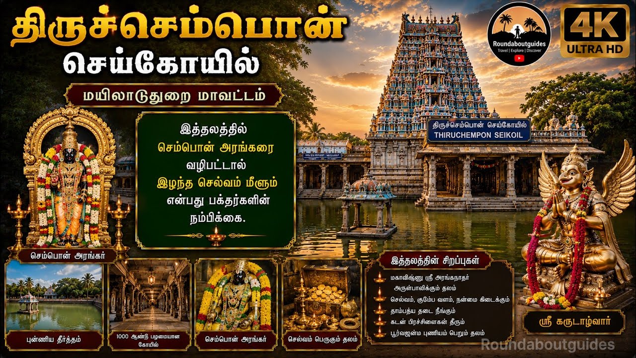 Semponarangar Temple History in Tamil | Semponseikoil | 108 Divyadesam | Srikazhi Divyadesam