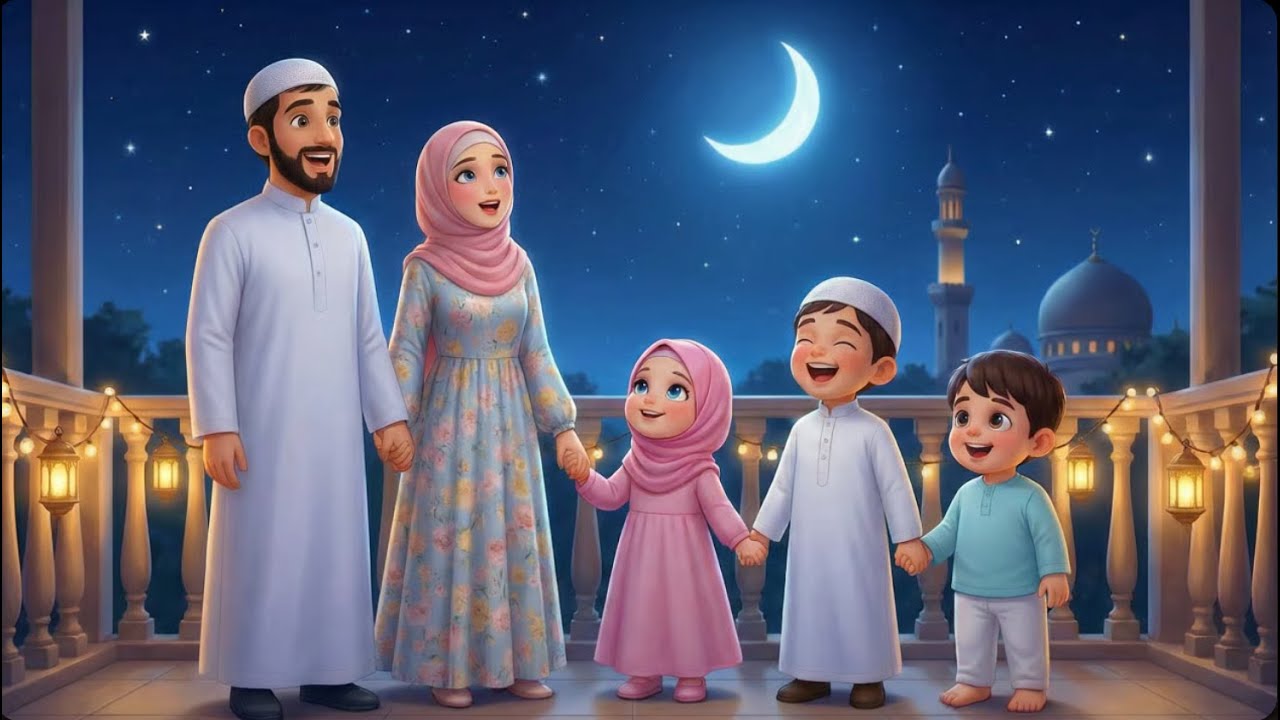 Moon of Ramadan – A Beautiful Family Story & Song, Ramadan celebration, kids cartoon, Islamic
