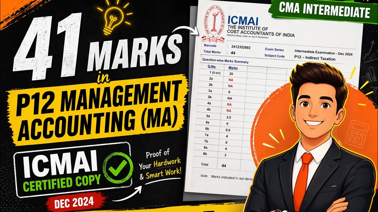 CMA Inter Management Accounting(P12) Certified Copy Analysis | How ICMAI Gives Marks?