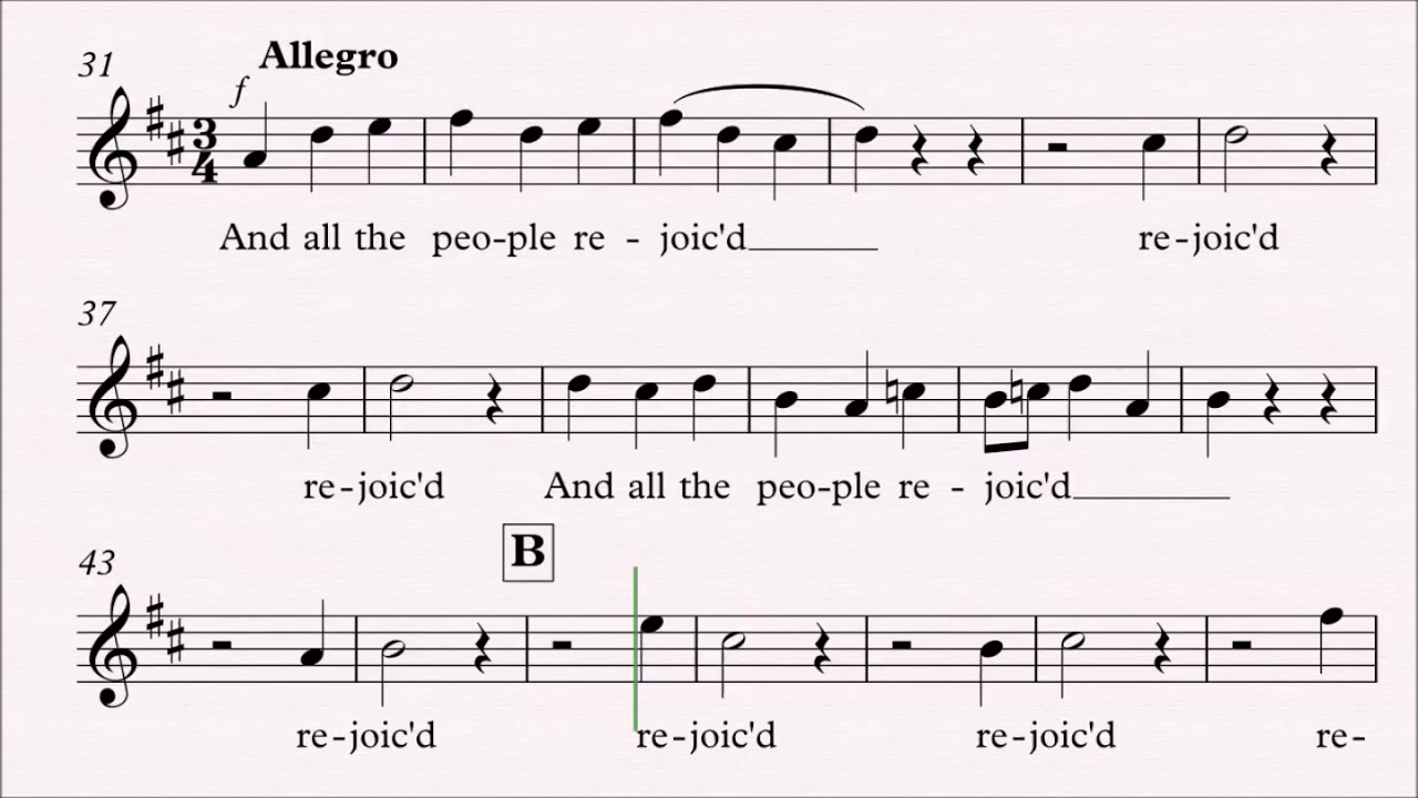 Zadok the Priest Soprano part