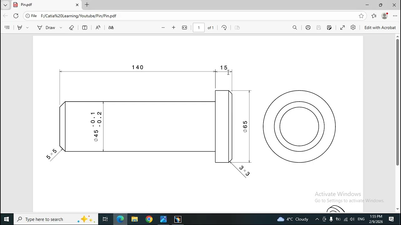 How to design a pin in Catia V5(step-by-step) 