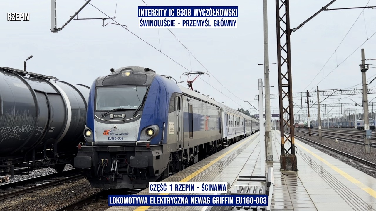 Intercity IC 8308 WYCZ&Oacute;ŁKOWSKI Świnoujście - Przemyśl Gł&oacute;wny część 1 Polska z tyłu pociągu
