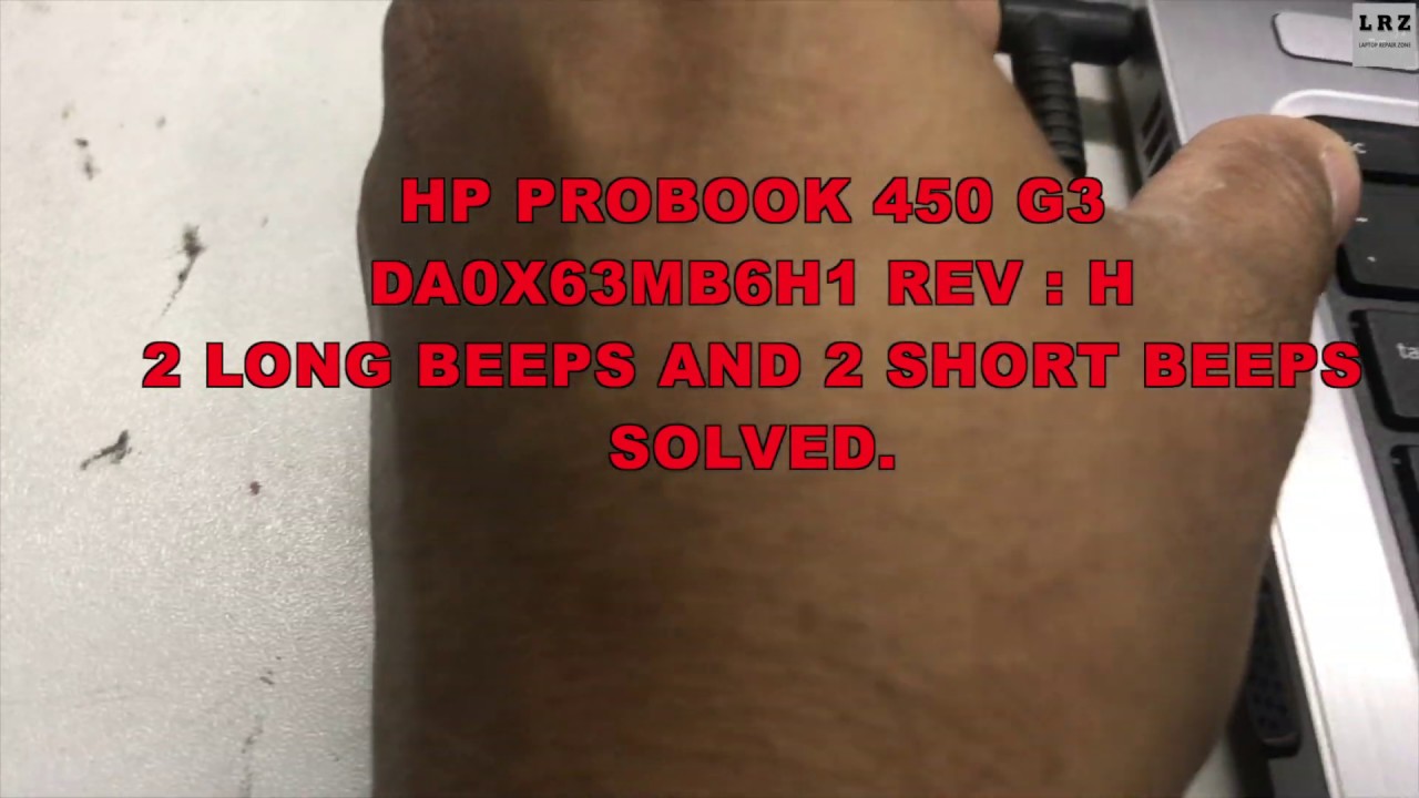 HP ProBook 450 G3 2 длинных сигнала и 2 коротких сигнала с черным экраном решены.