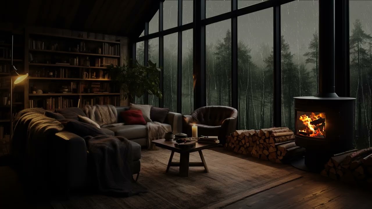 Relaxing Rain Sounds on a Glass Window | Peaceful Rainy Afternoon Nature Ambience