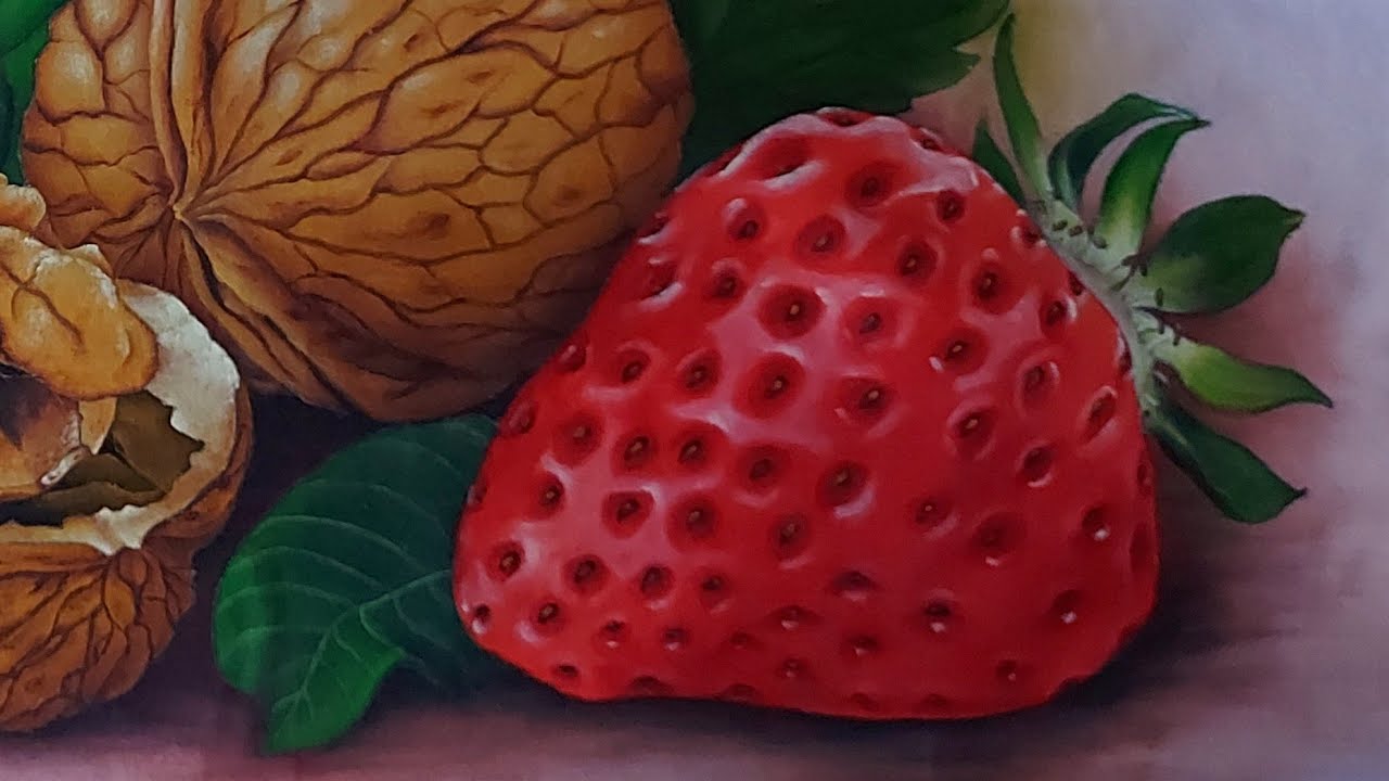 Pintura de morango em tecido