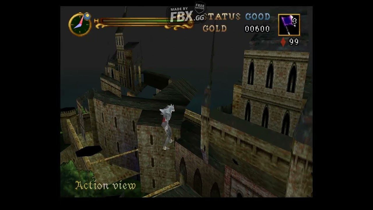 Castlevania Legacy of Darkness Cornell flying around castle intro