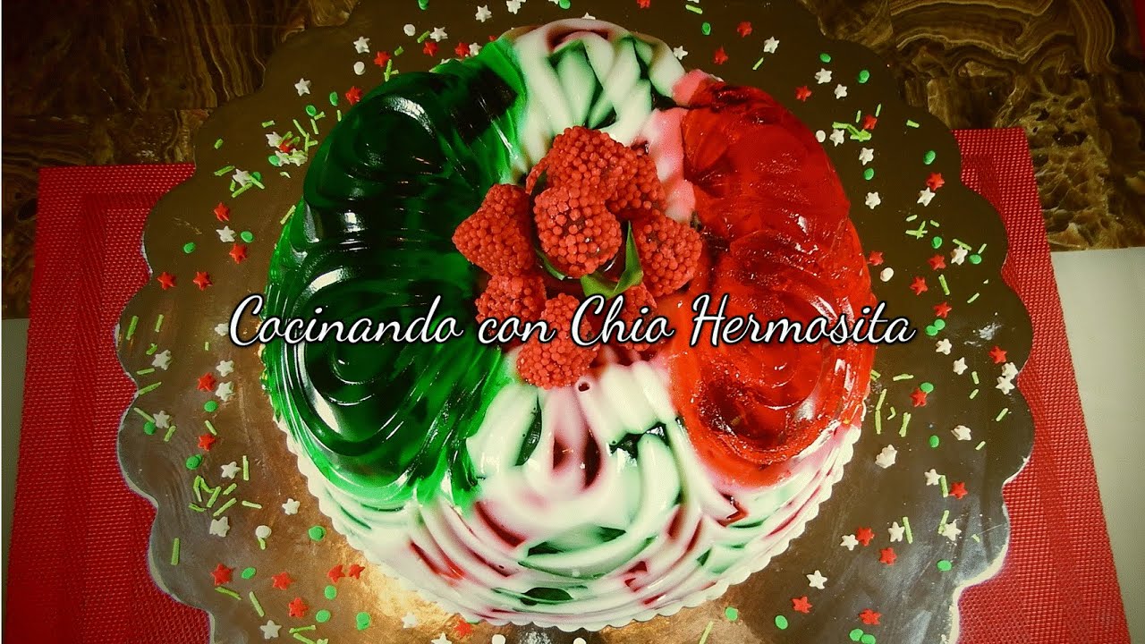 Gelatina de Mosaico con colores verde y rojo🇲🇽🇲🇽🇲🇽 / noche Mexicana 16 de septiembre 🇲🇽