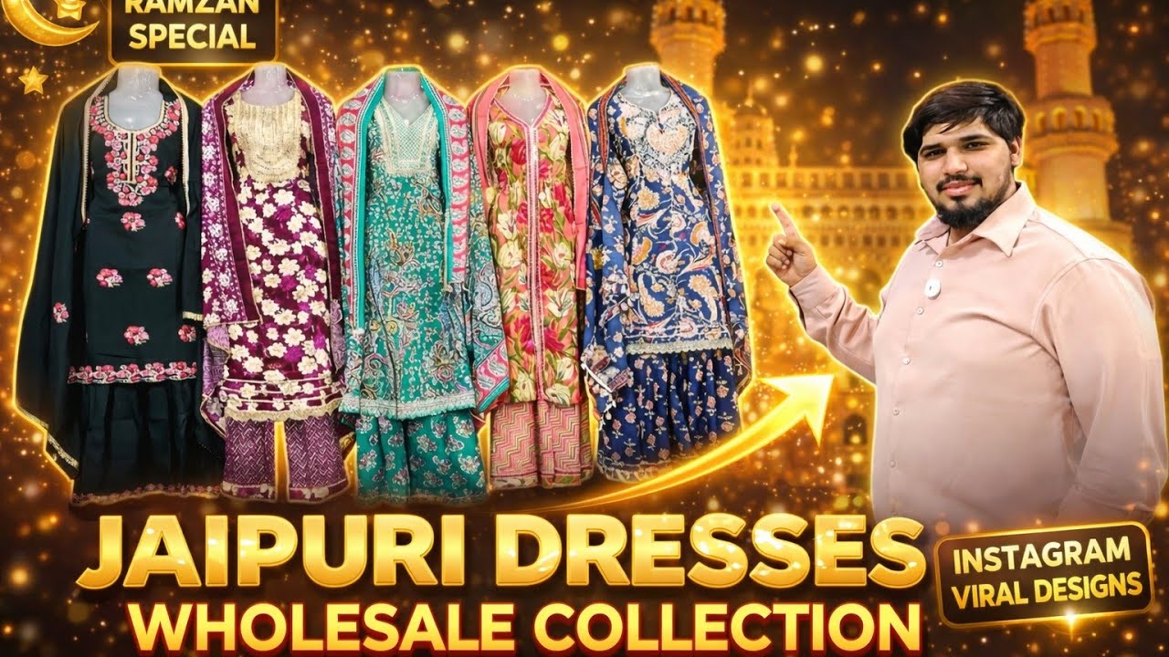Ramzan Special Jaipuri Dresses 😱 Most Viral Trending Collection | Hyderabad Wholesale Market.