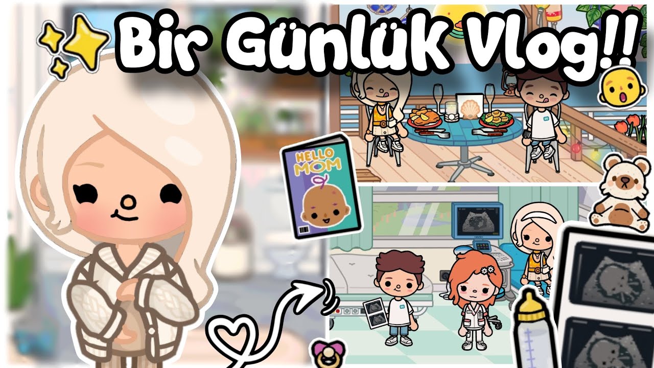 Bir Günlük Vlog!!🌥 -Çocukların Cinsiyetini Öğrenmeye Gittik!!😍 / Toca Boca World Türkçe / Justin