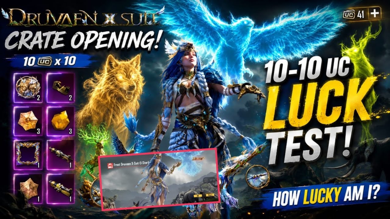 10 UC Crate Opening Trick 🔥 DRUVAEN X SUIT Crate Opening | BGMI Luck Test