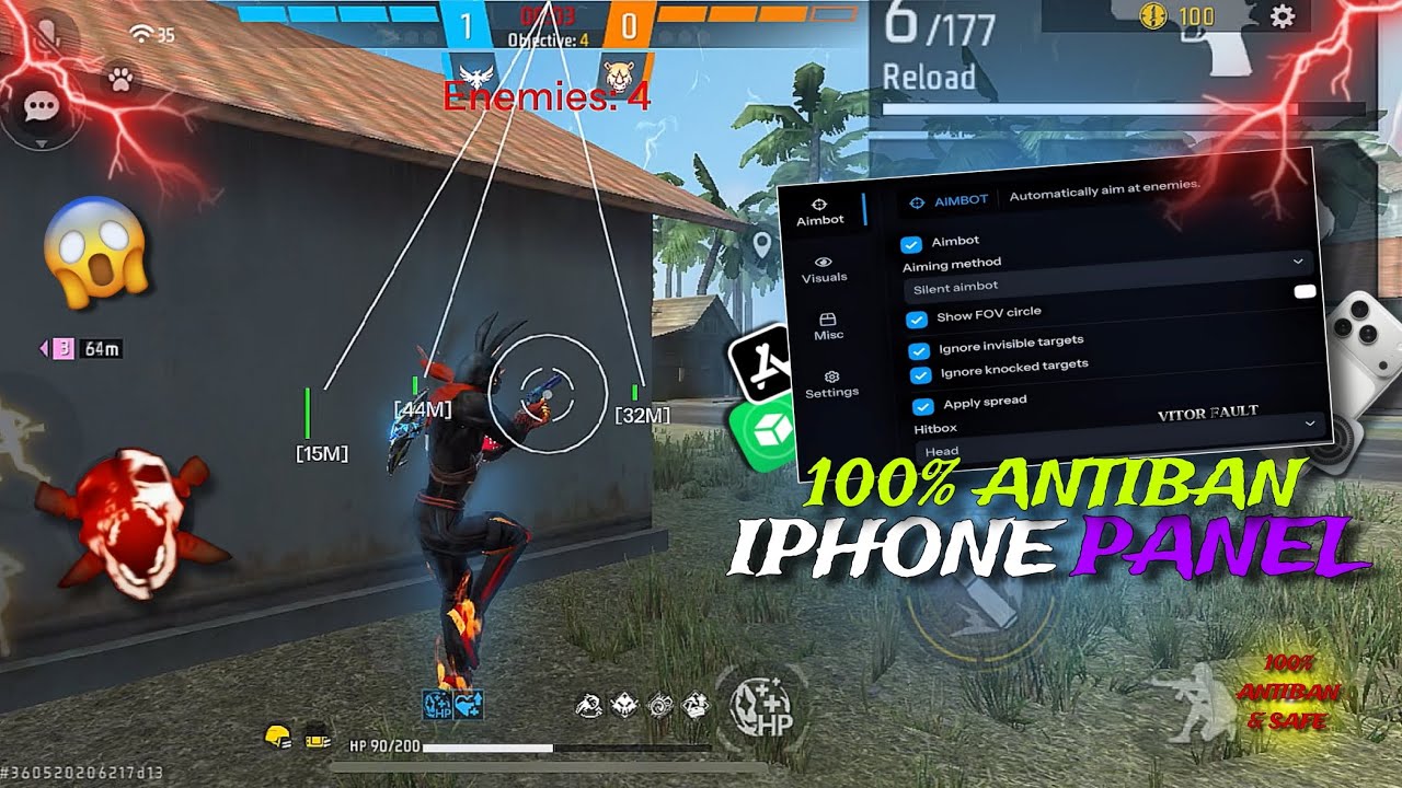 RANK PUSH WITH FF  ANTIBAN PANEL || BR RANKED || SILENT AIMBOT 20 KILL ||