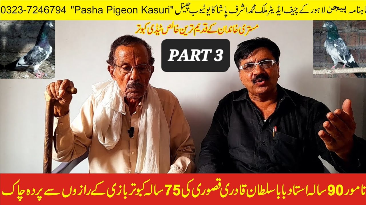 90 Sala Ustad Baba Sultan Kasuri ki 75 Sala Kabootarbazi k Razon Sy Parda Chak |  PART 3