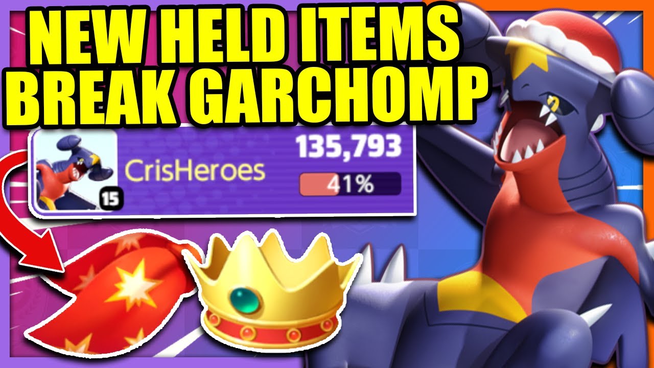 GARCHOMP IS INSANELY BROKEN WITH THE NEW HELD ITEMS | Pokemon Unite