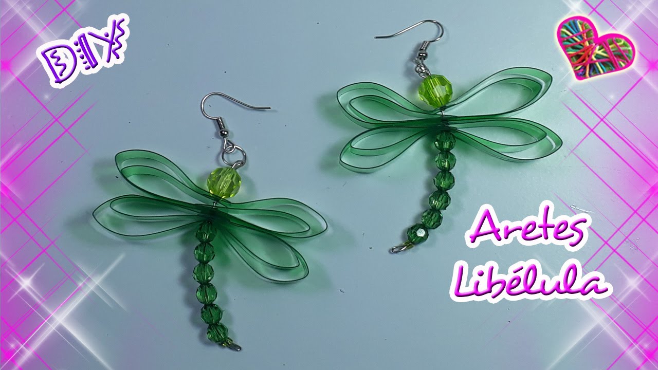 🦋 DIY: Aretes LIBÉLULA Con Botellas Plásticas RECICLABLES / Mariu Belo