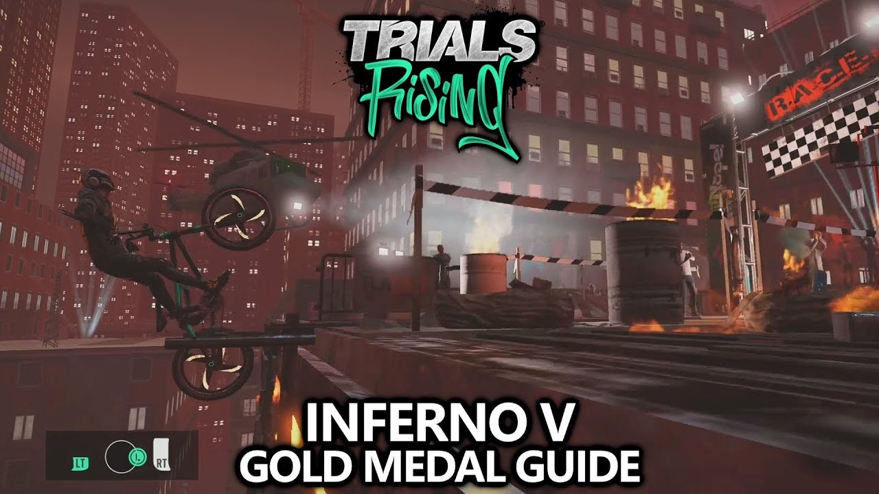 Trials Rising - Inferno V Gold Medal Guide - Detailed In-Depth Checkpoint by Checkpoint Walkthrough