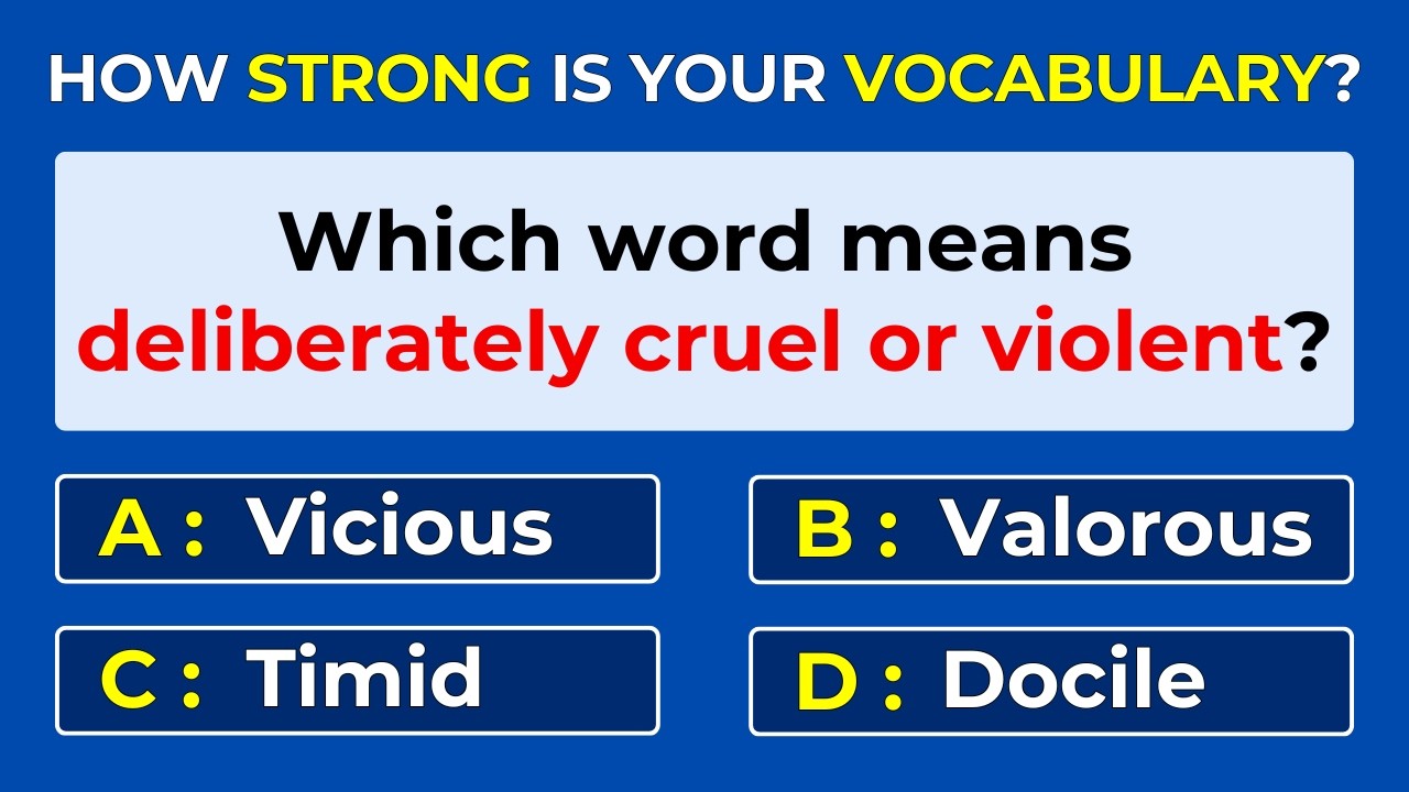 How Strong Is Your Vocabulary? Can You Score 30/30? Word Definitions Test| 