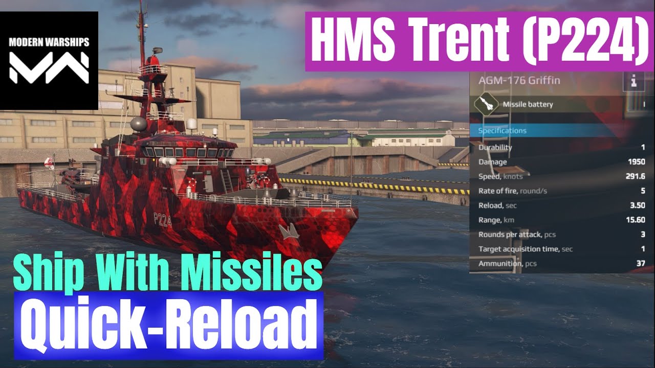 HMS Trent Class Corvette Have x2 Missiles Quick Reload And Helicopter Tier 1 - Modern Warships
