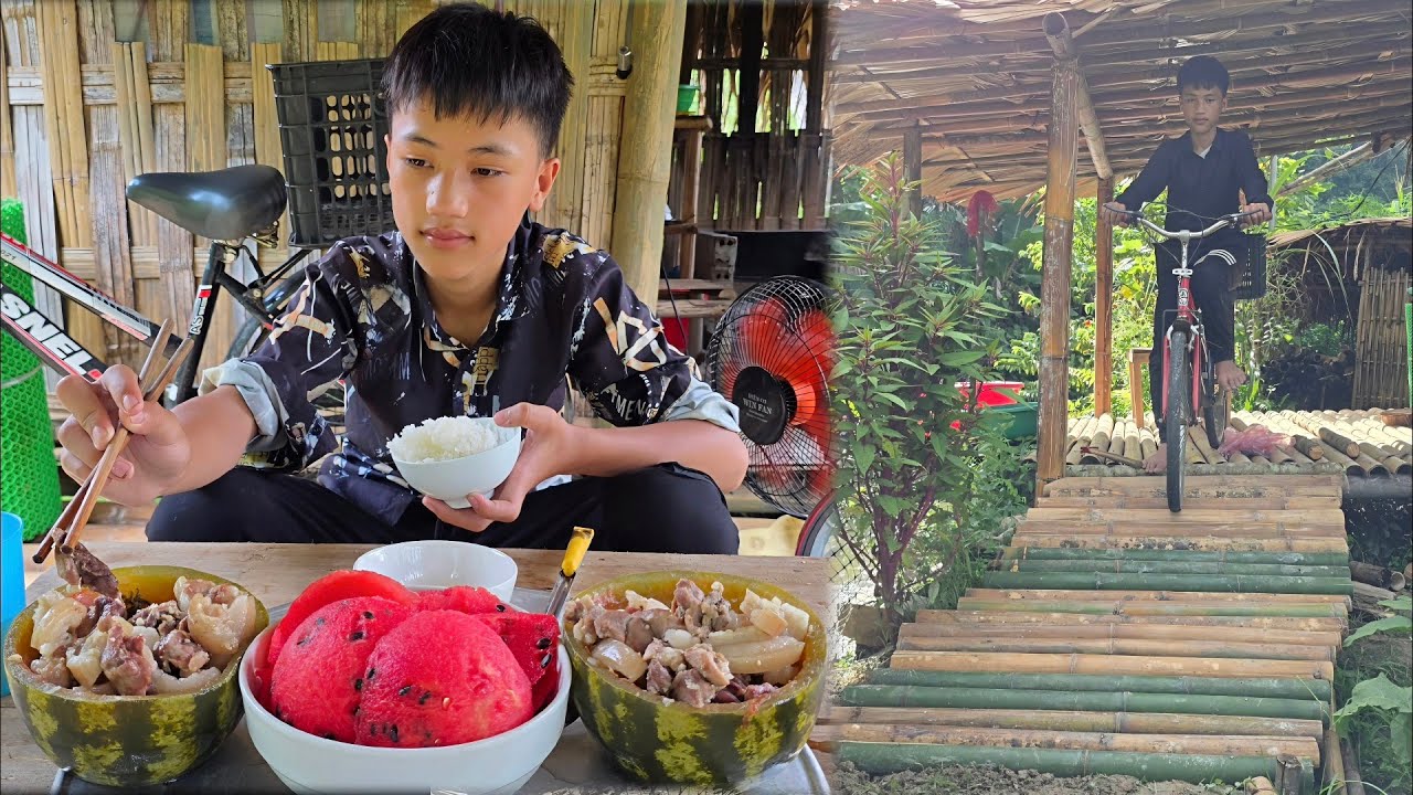 Full Video: Nam's building a farm and fortifying his house. Picking vegetables and fruits to sell