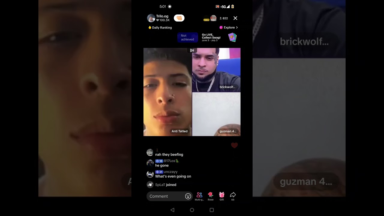 BrickWolfPack and Trilo.og vibing while Guzman and Anti still beefing 🔫 #drama