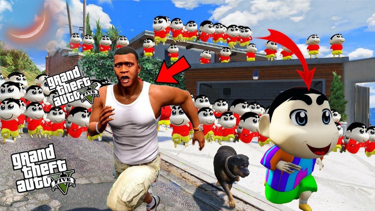 GTA 5 : Shinchan & pinchan Fight 1000 Shinchan in GTA 5 😬🥶🤯