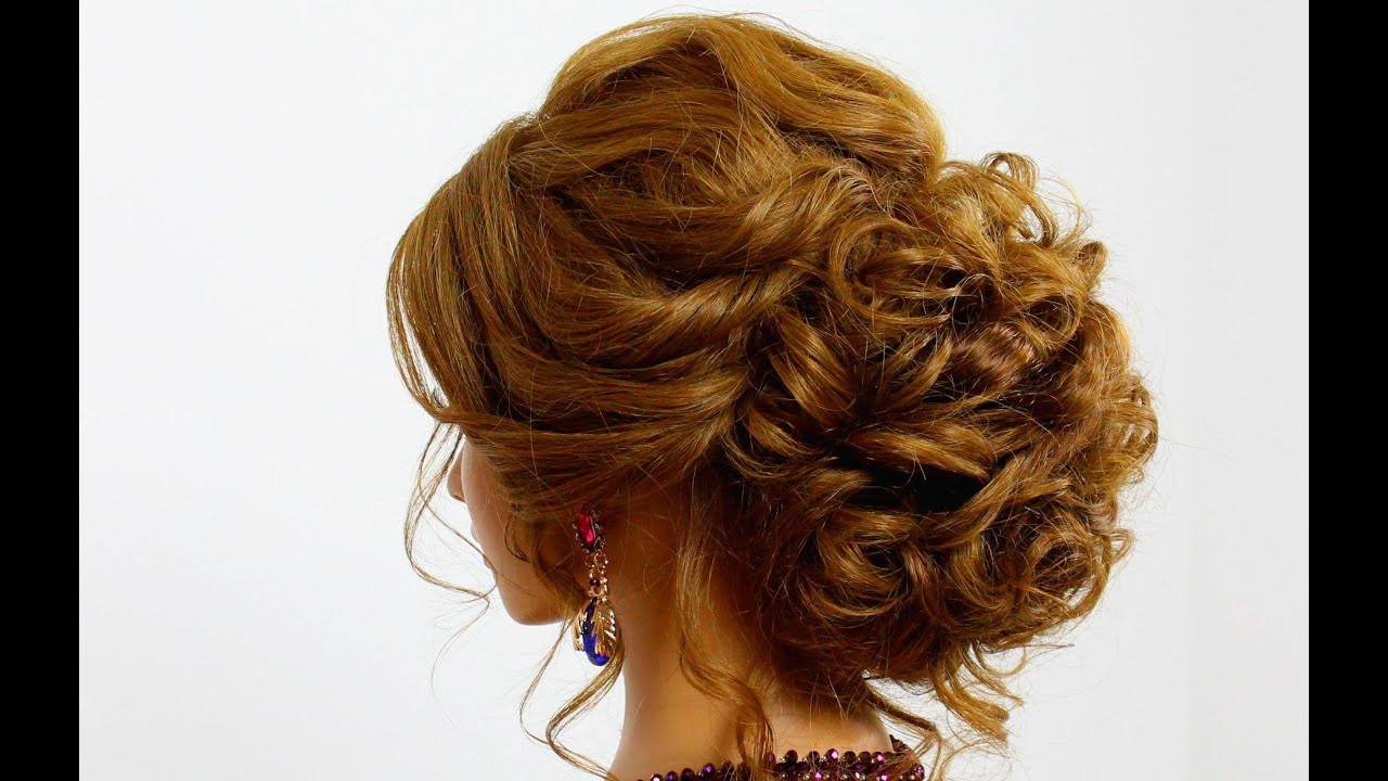 Hairstyle for long hair. Prom updo
