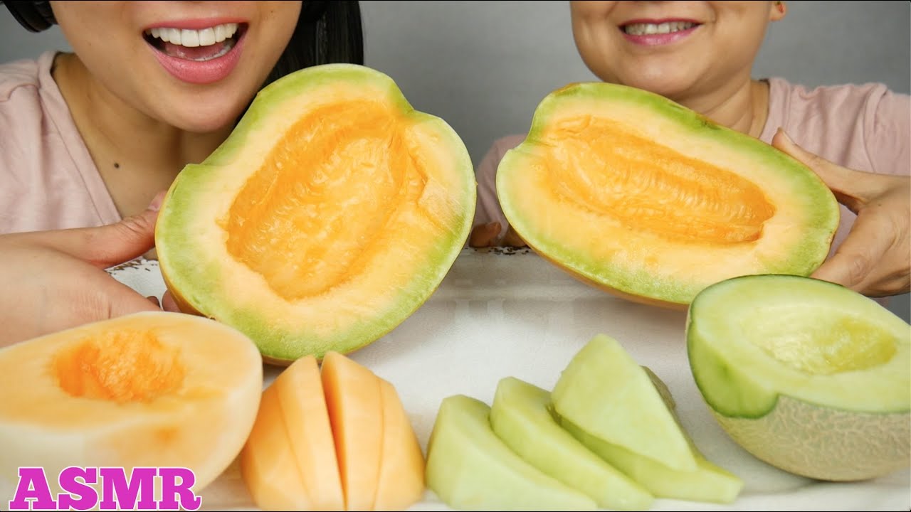 ASMR • MELONS • Eating Sounds • Light Whispers • Nana Eats & SAS-ASMR Collaboration
